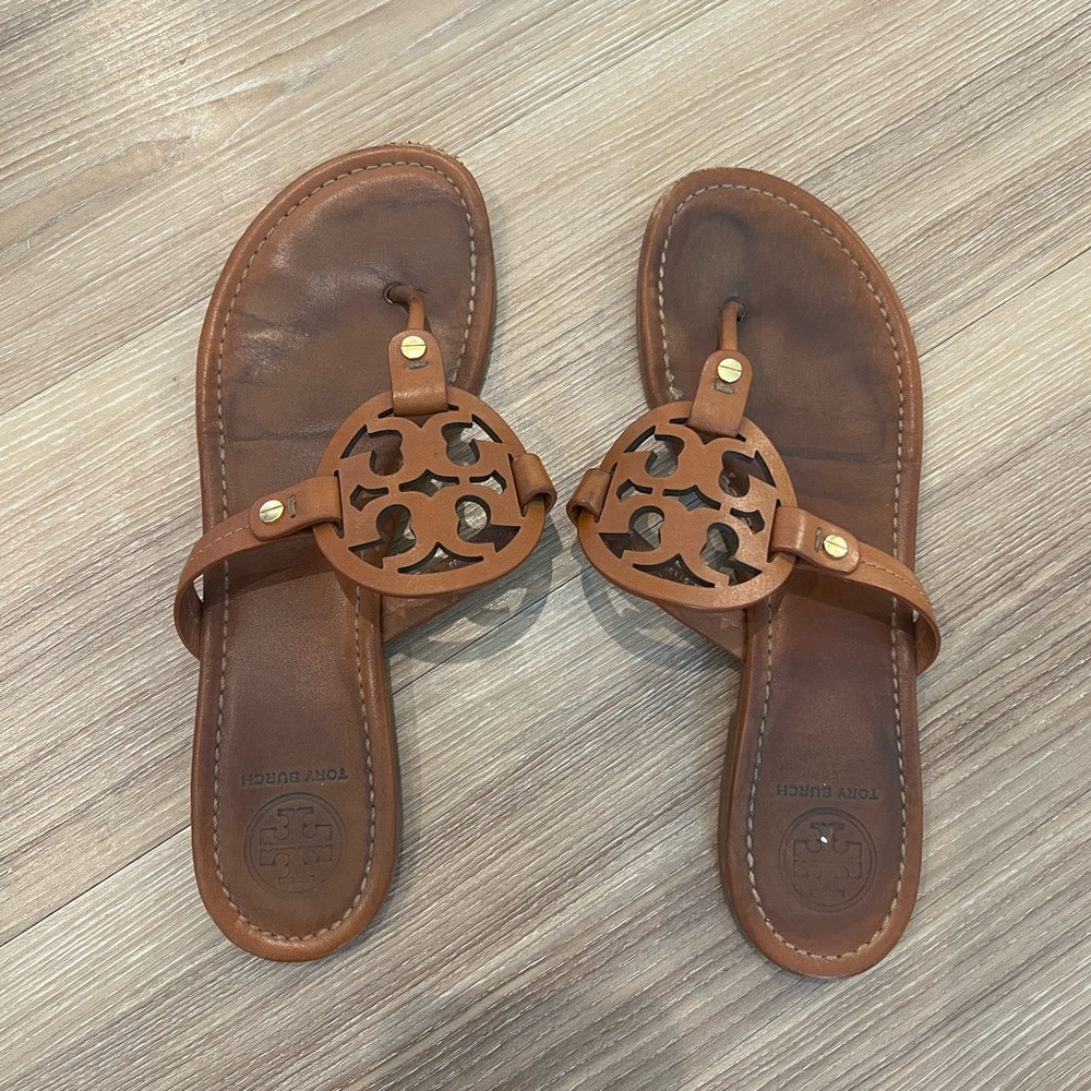 Tory Burch Miller Brown Leather Sandal